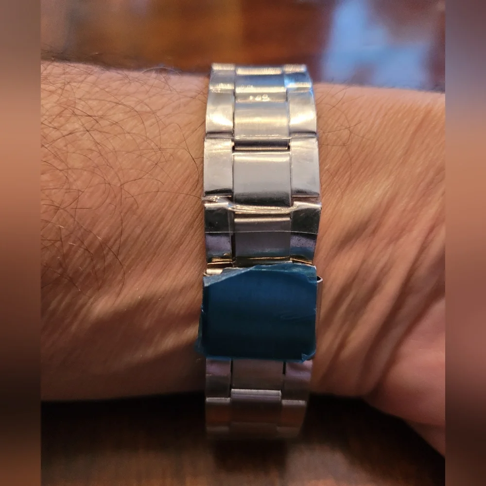 Geneva Black Dial Silver Band Watch